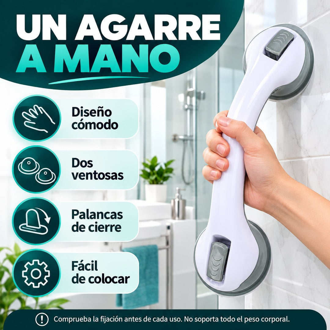 Asidero colocado en la pared de la ducha