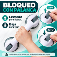 Bloqueo con palanca: baja para fijar, levanta para liberar
