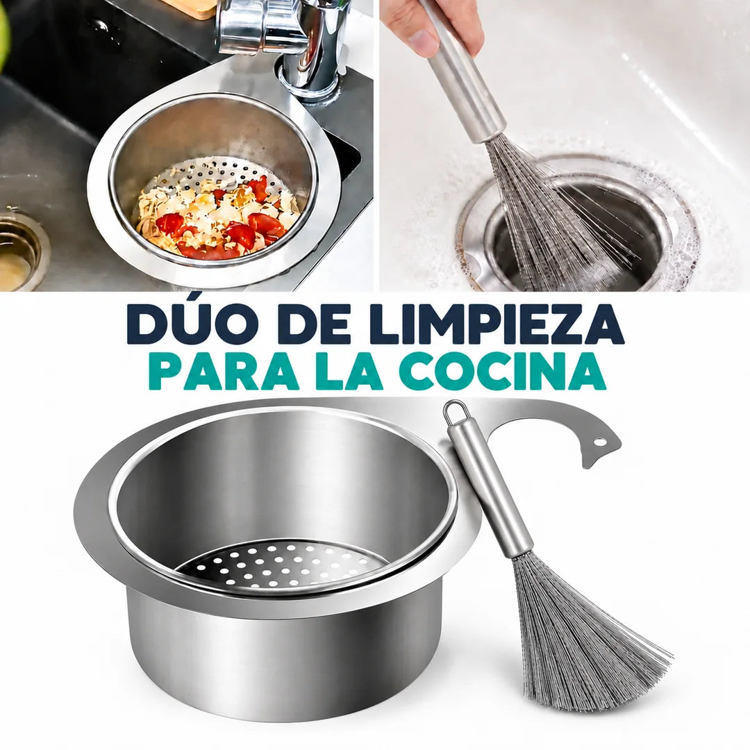 Colador de fregadero + cepillo Orvenisa