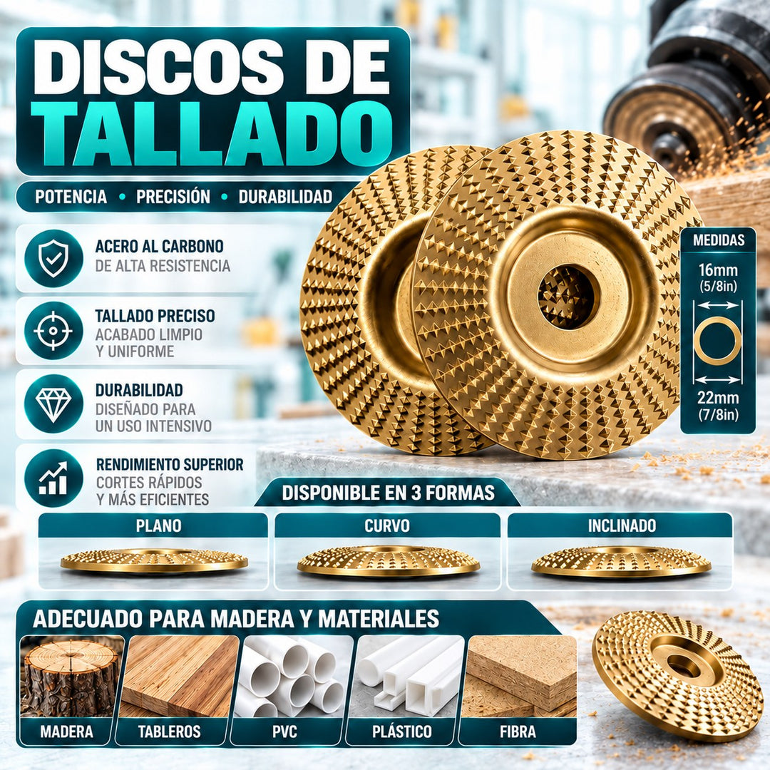 Discos de tallado en 3 formas