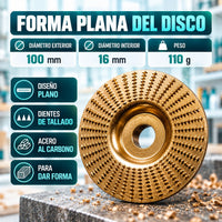 Disco de forma plana: 100 mm, orificio 16 mm, 110 g