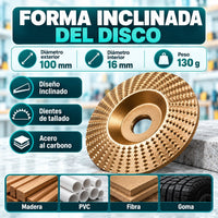Disco de forma inclinada: 100 mm, orificio 16 mm, 130 g
