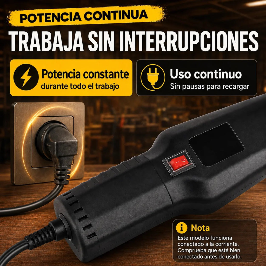 Funciona conectada a la corriente, uso continuo