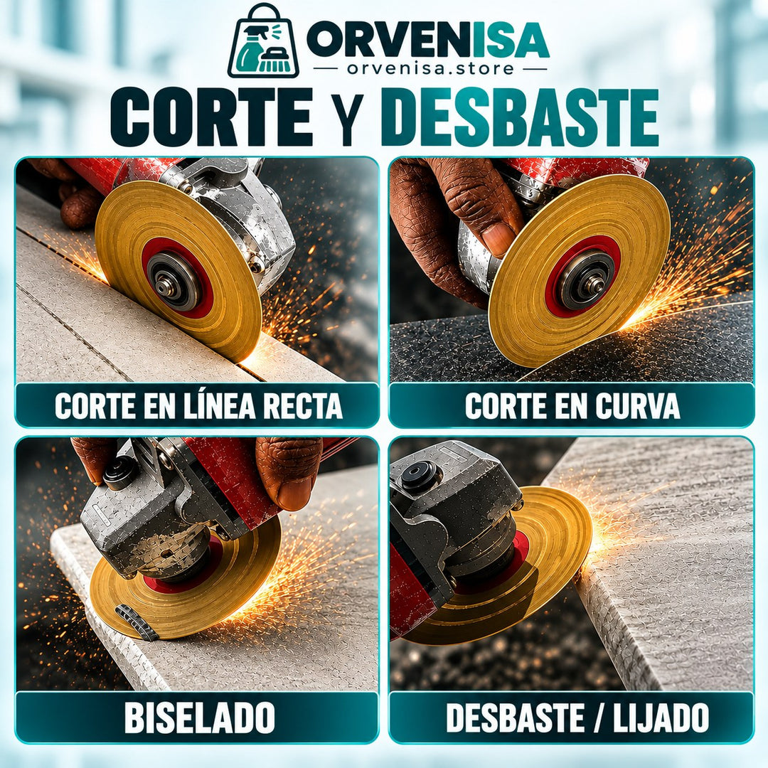 Corte recto, en curva, biselado y desbaste