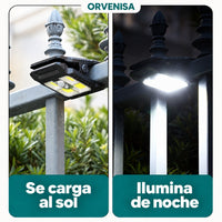 Foco solar con pinza: se carga al sol e ilumina de noche