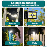 Se coloca con pinza en porche, jardín, entrada o valla