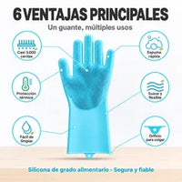 Tres pares de guantes Orvenisa: uno para la cocina, uno para el baño y uno para la mascota