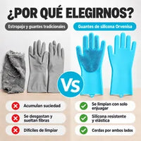 Par de guantes Orvenisa colgados de la anilla, secándose