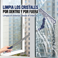 Limpiacristales articulado 180° Orvenisa limpiando por fuera