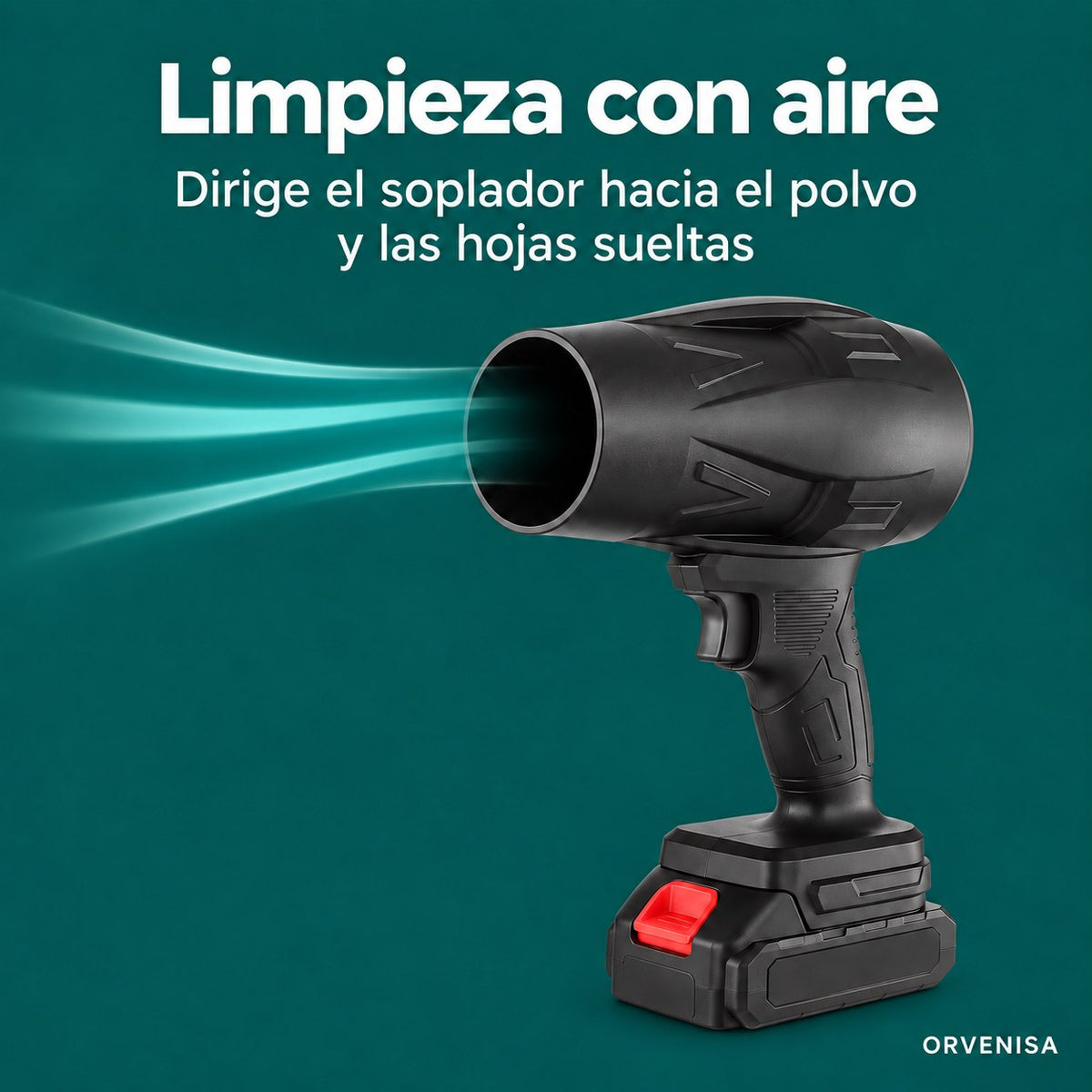 Limpieza con aire: polvo y hojas sueltas