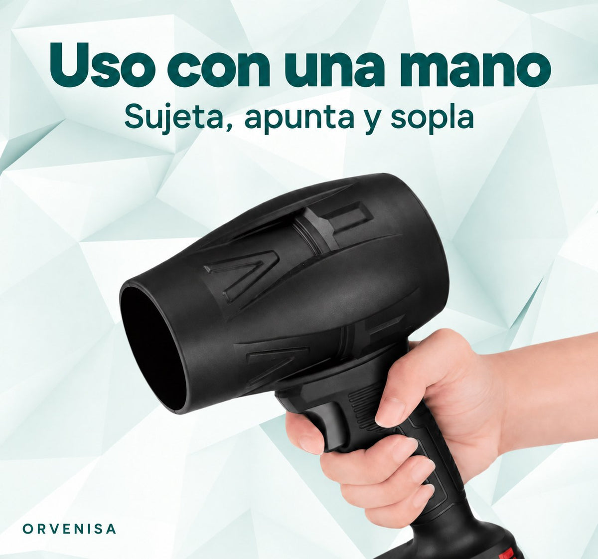 Soplador usado con una sola mano